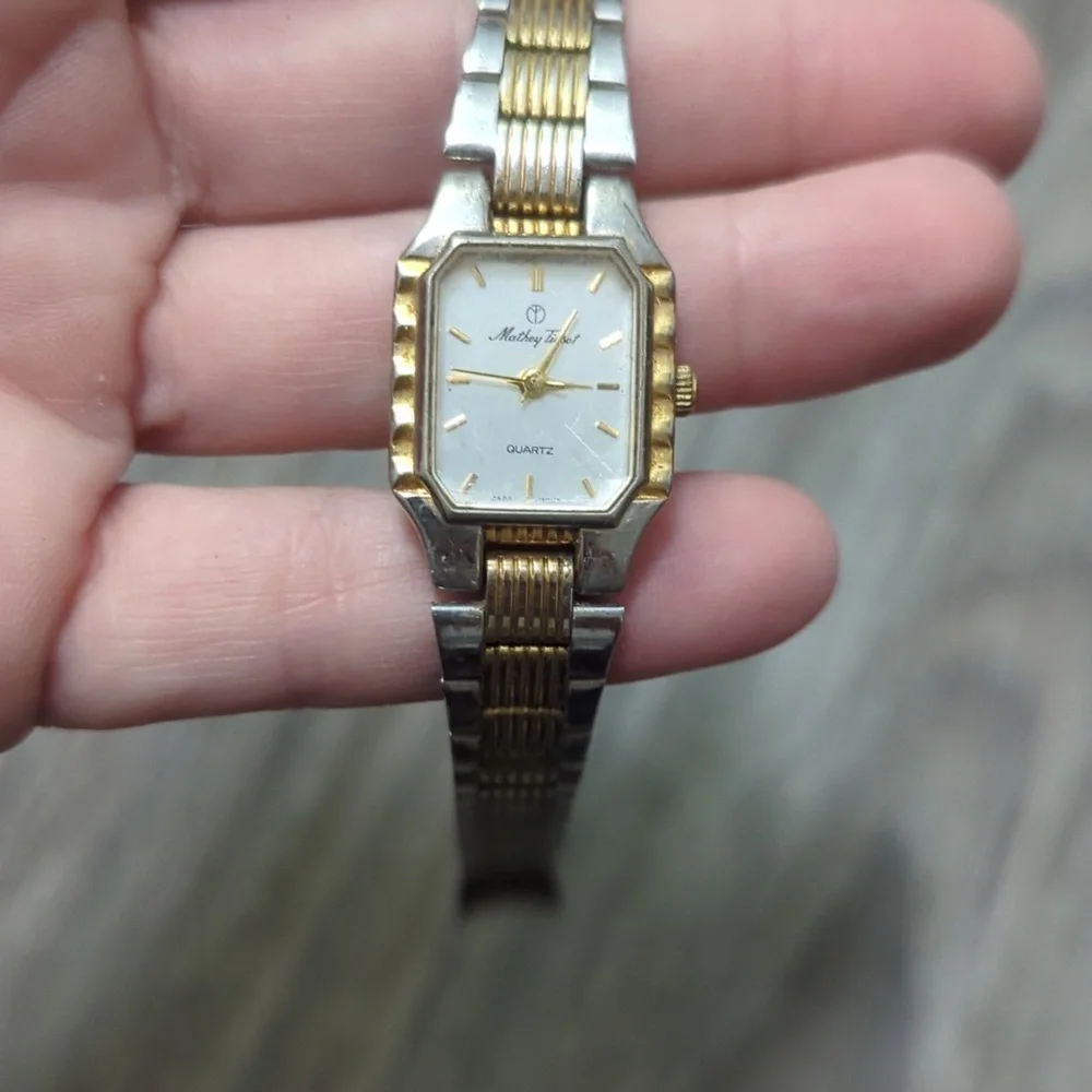 Vintage Mathey Tissot Quartz Gold and Silver Two-Tone Watch